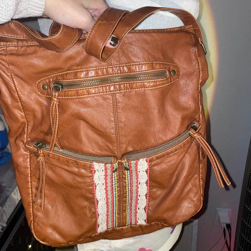 Faux leather boho bag